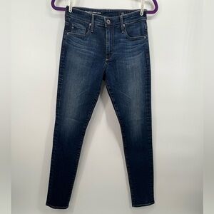 AG Jeans sz 26 Dark Blue Wash The Farrah High Rise Skinny Ankle Jeans nwot